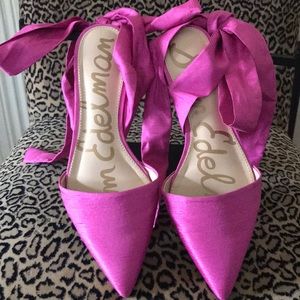 Hot pink flats
